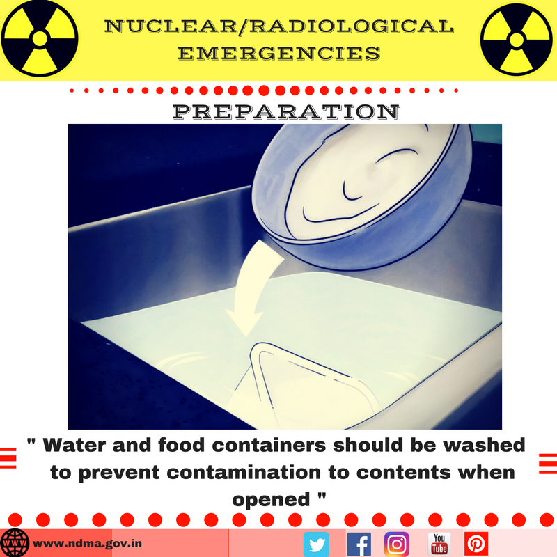 Water and food containers should be washed to prevent contamination